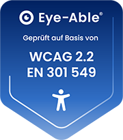 eye-able Siegel für die WCAG 2.2 EN 201 549 Prüfung